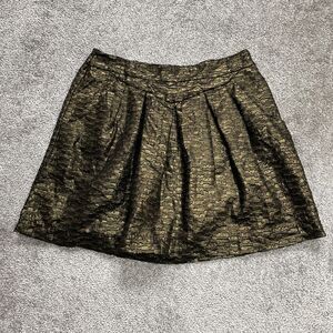Gap Mini A Line Skirt Womens 4 Brown Bronze Shine Textured Short Lined Pockets